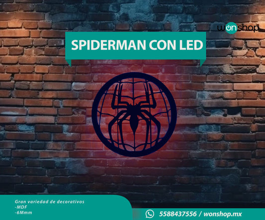 Cuadro Luminoso MDF Spiderman - wonshop.mx