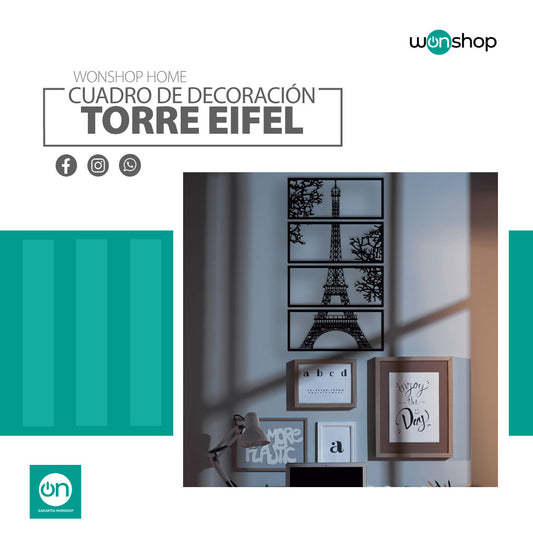 Cuadro de Decoración MDF de Torre Eifel - wonshop.mx
