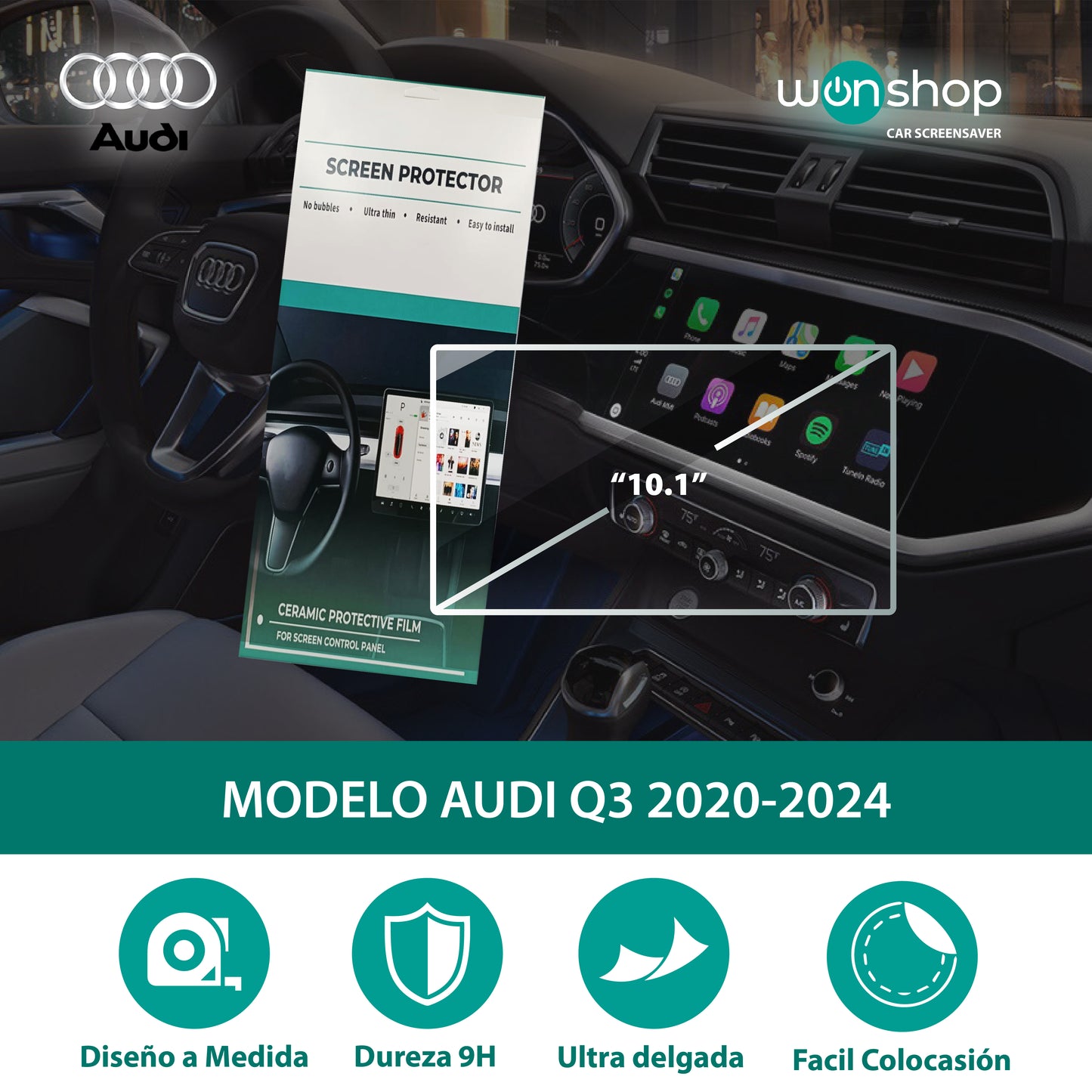 Protector de pantalla táctil para autos Audi - wonshop.mx