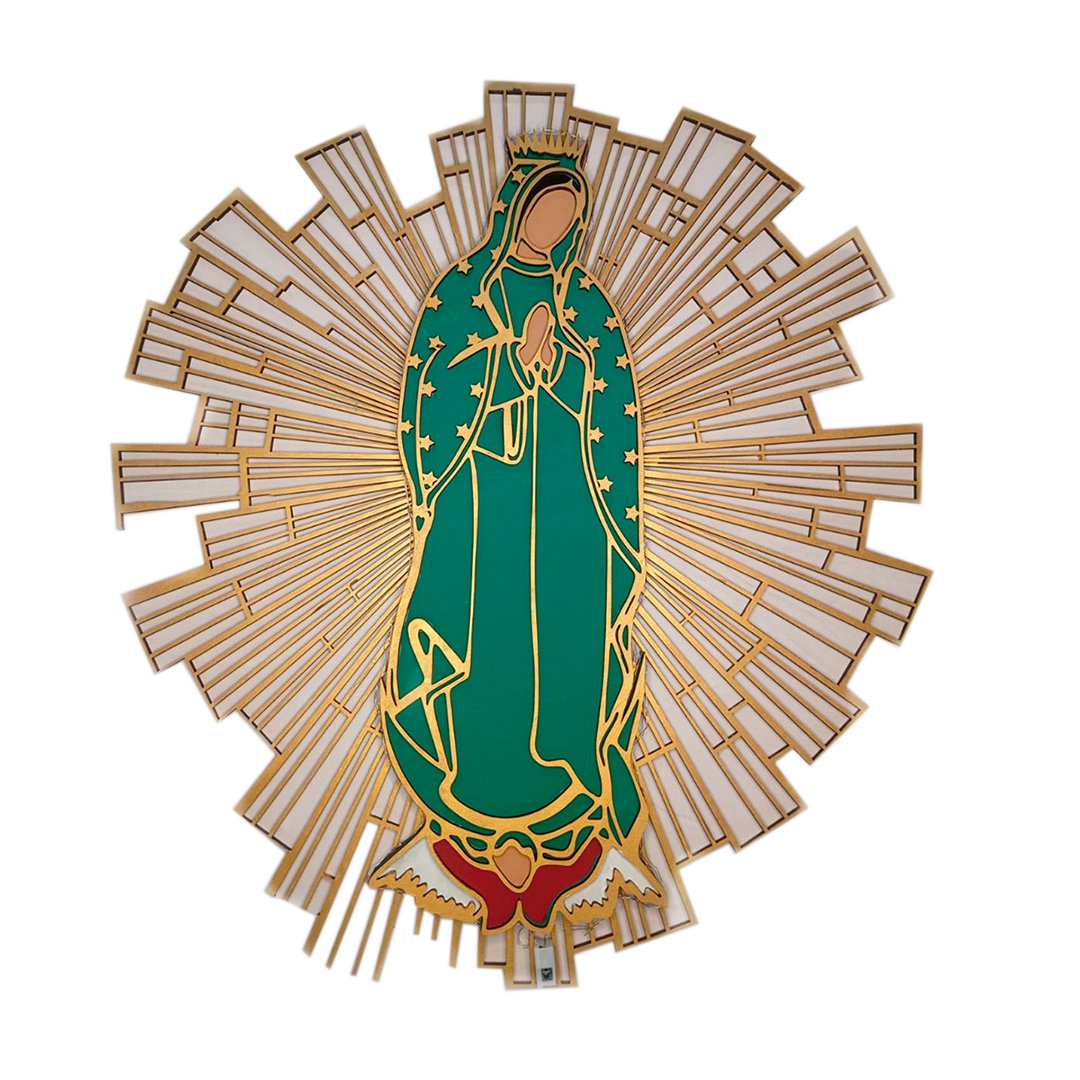 Cuadro Luminoso MDF de La Virgen de Guadalupe - wonshop.mx